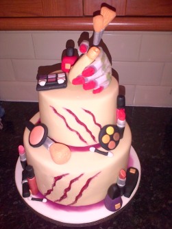 Zombie makeup theme birthday cake