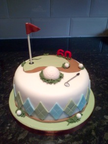 Golf themed 60th birthday cake