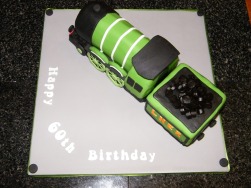 Flying Scotsman steam train theme 60th birthday cake