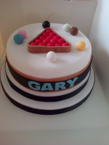 Snooker themed birthday cake